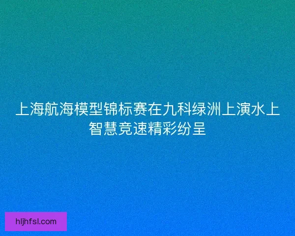 上海航海模型锦标赛在九科绿洲上演水上智慧竞速精彩纷呈